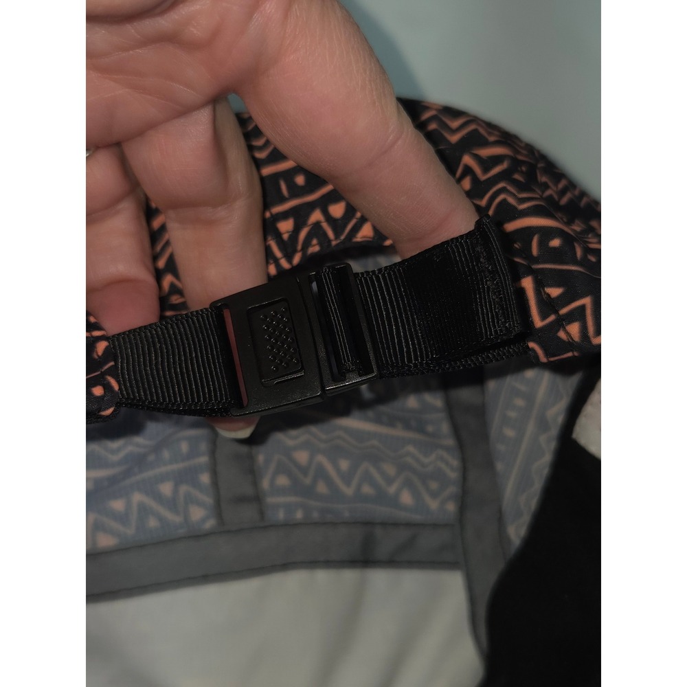 Headsweats Running Hat Coral Black Geometric Tribal Pattern Adjustable Buckle - Picture 3 of 12